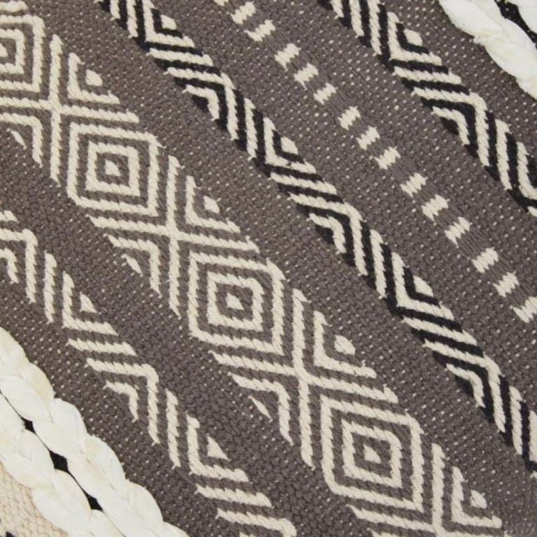 Cefena Bench - Grey and White Patterned Fabric