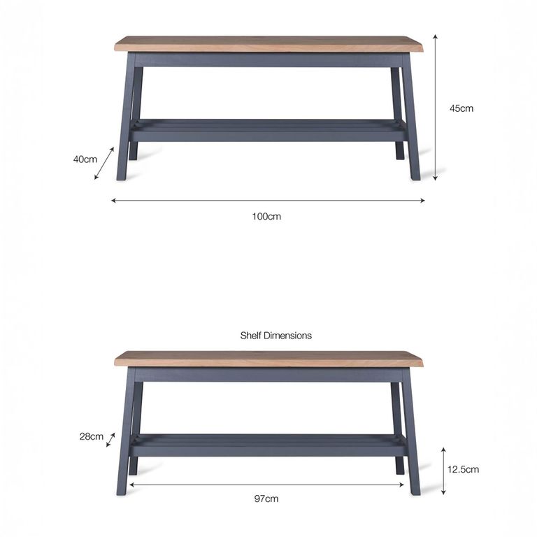 Clockhouse Hallway Bench Charcoal and Natural Oak