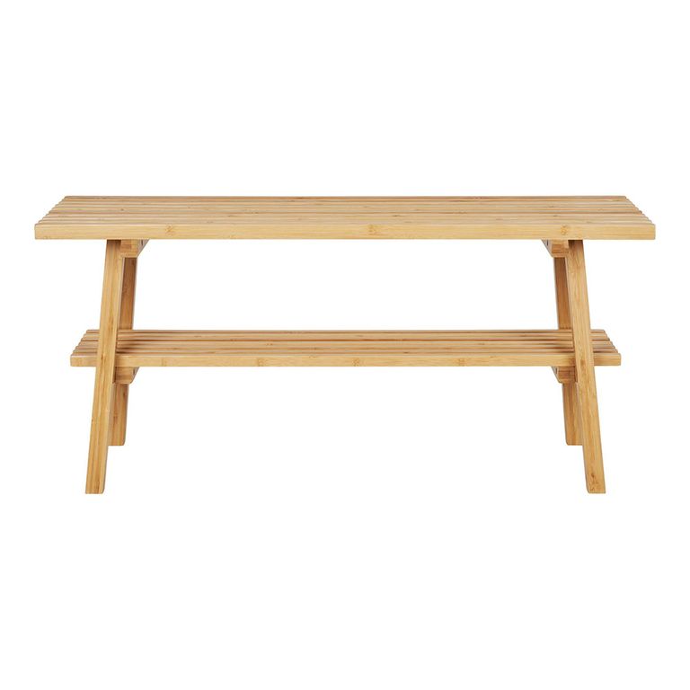 Ember Bench - Natural - Bamboo - with Shelf