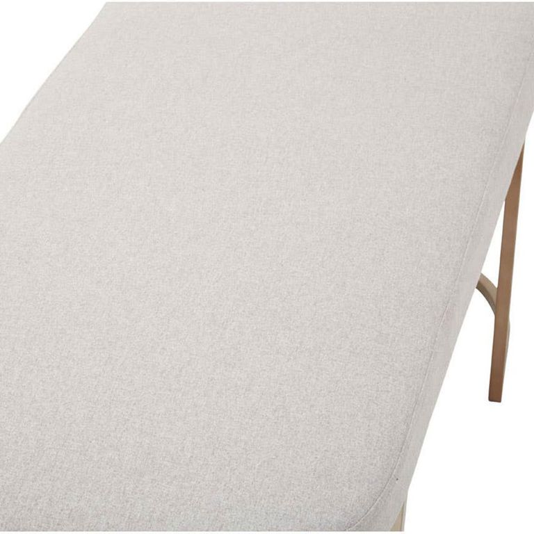 Gilden Bench - Curved - Grey Fabric with Gold Legs