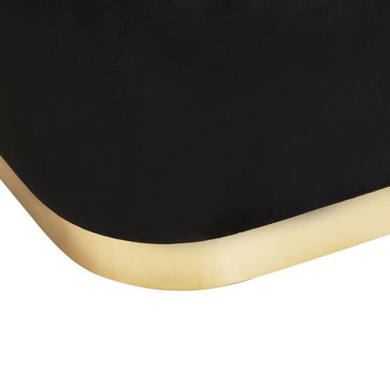 Hartford Bench - Black Velvet Fabric