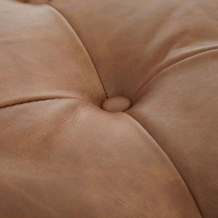 Hoxton Ottoman Bench - Vintage Brown Tufted Leather