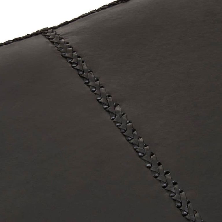 Inca Footstool - Black Leather