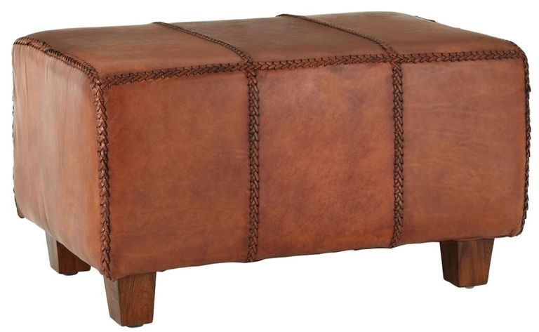 Inca Bench - Brown Leather - Upholstered
