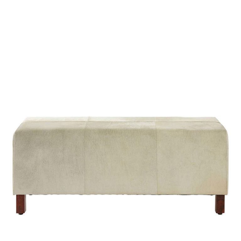 Kensington Townhouse Bench - Beige Faux Fur