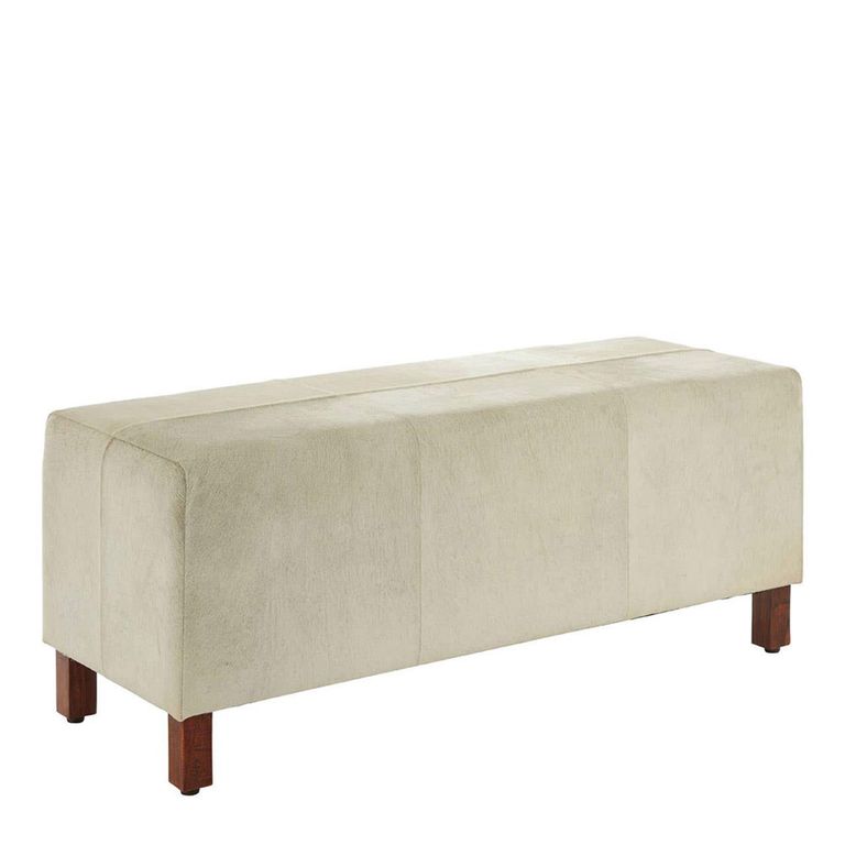 Kensington Townhouse Bench - Beige Faux Fur