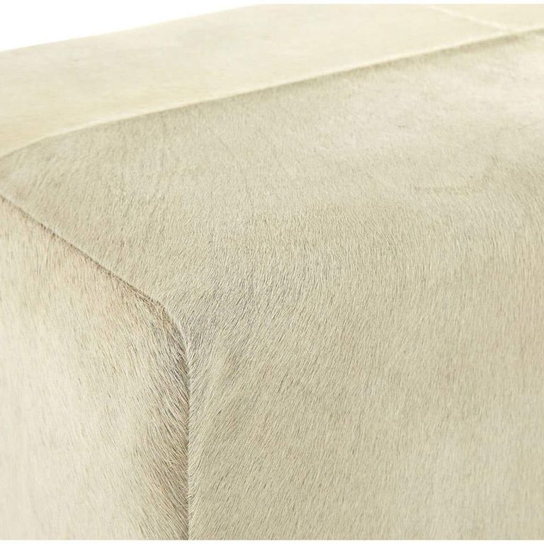 Kensington Townhouse Bench - Beige Faux Fur