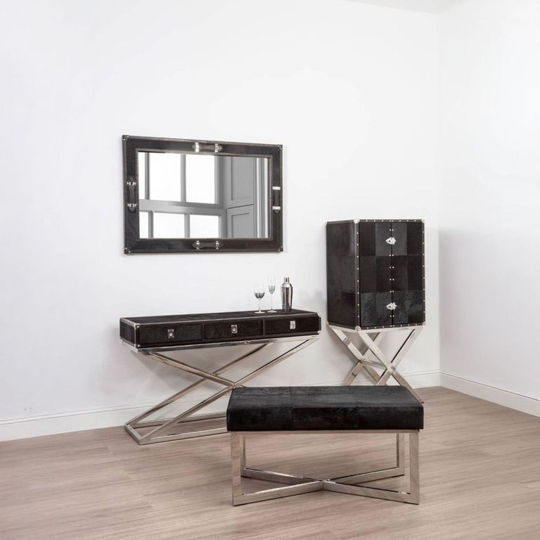 Kensington Townhouse Bench - Black Leather