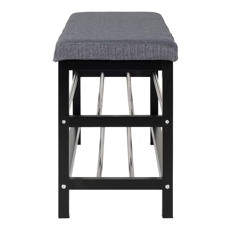 Padova Bench - Grey Fabric - with Shelves