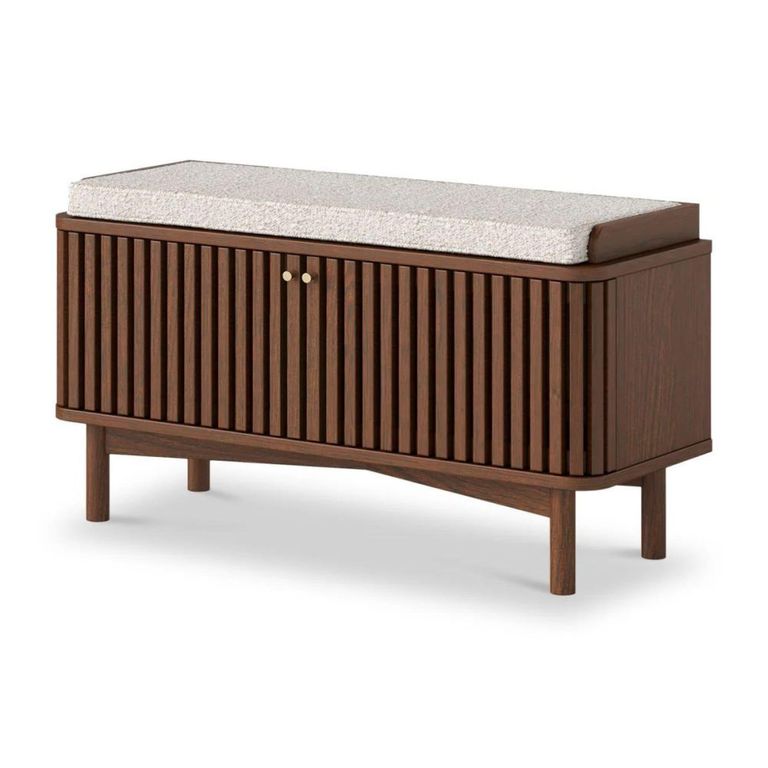Soho Hallway Bench - 2 Door - Slatted - Dark Oak