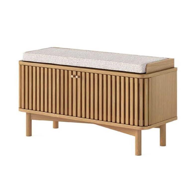 Soho Hallway Bench - 2 Door - Slatted - Oak