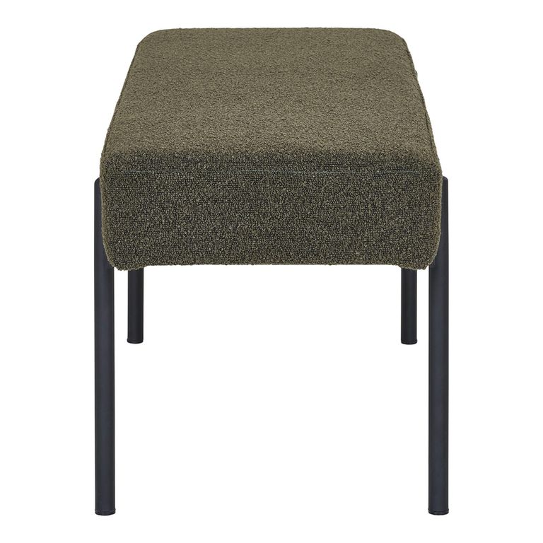 Swindon Bench - Dark Green Boucle Fabric