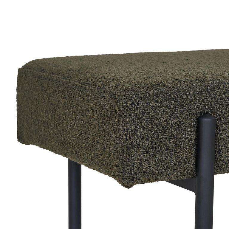 Swindon Bench - Dark Green Boucle Fabric