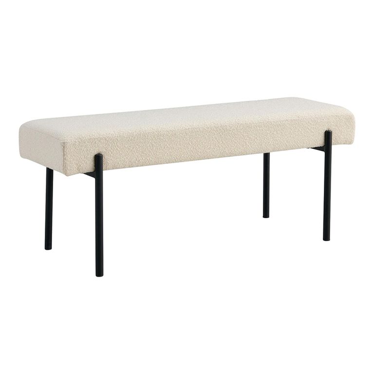 Swindon Bench - White Boucle Fabric