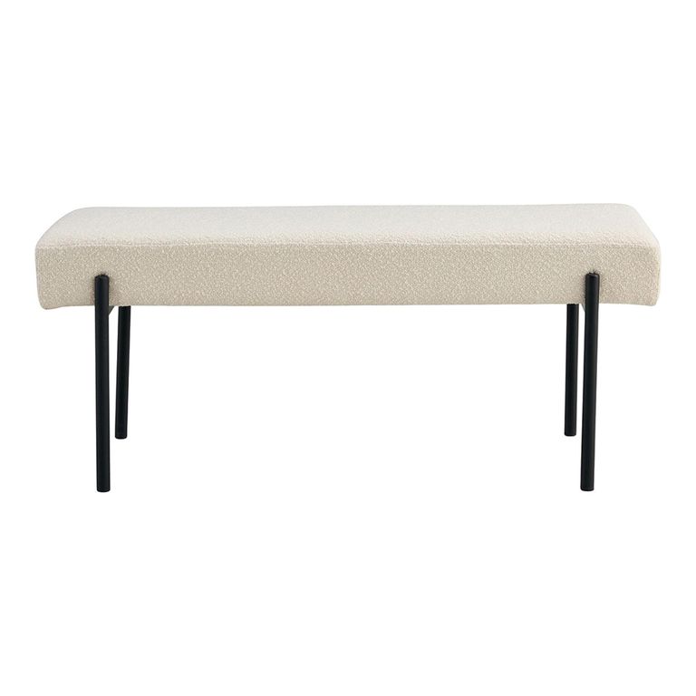 Swindon Bench - White Boucle Fabric
