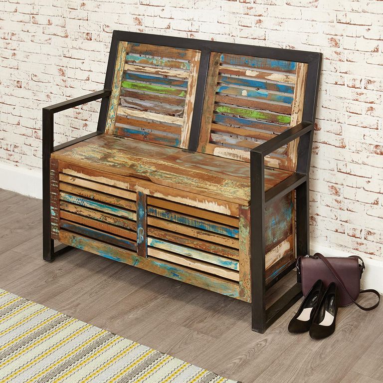 Urban Chic Reclaimed Storage Monks Bench