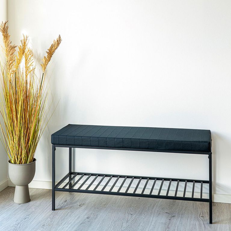 Vita Hall Bench with Shelf - Black Melamine