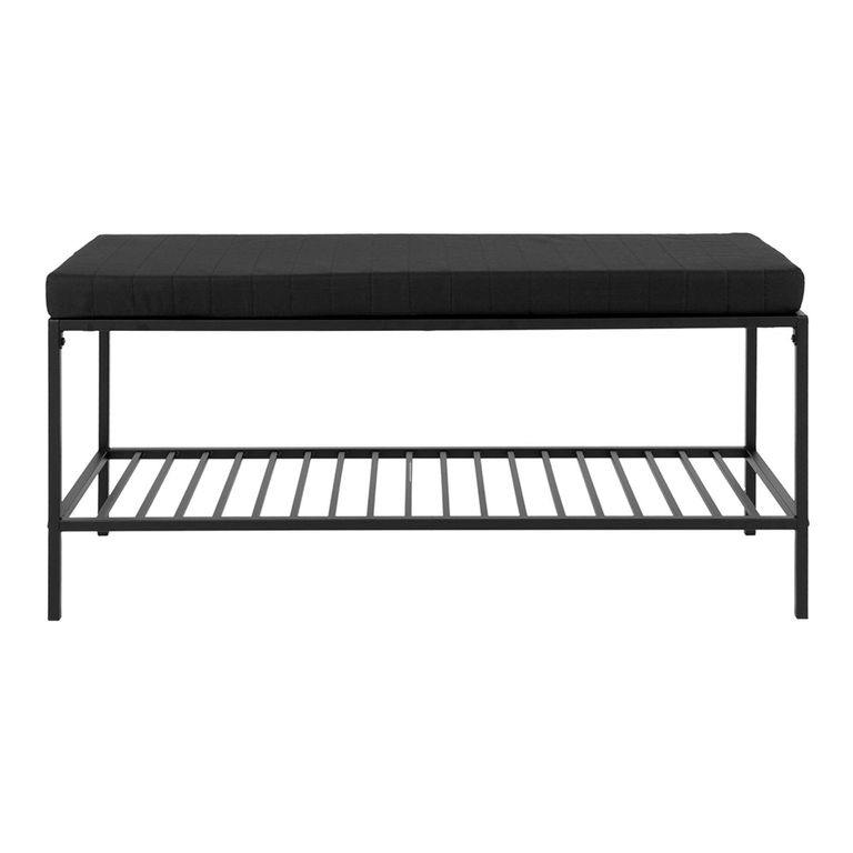 Vita Hall Bench with Shelf - Black Melamine
