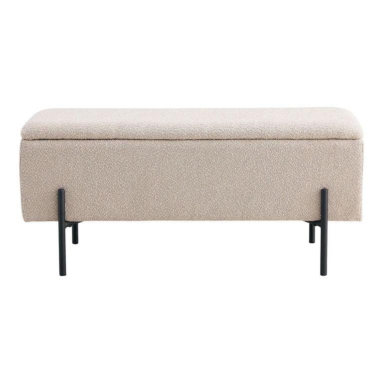 Watford Bench - Beige Boucle Fabric - Storage
