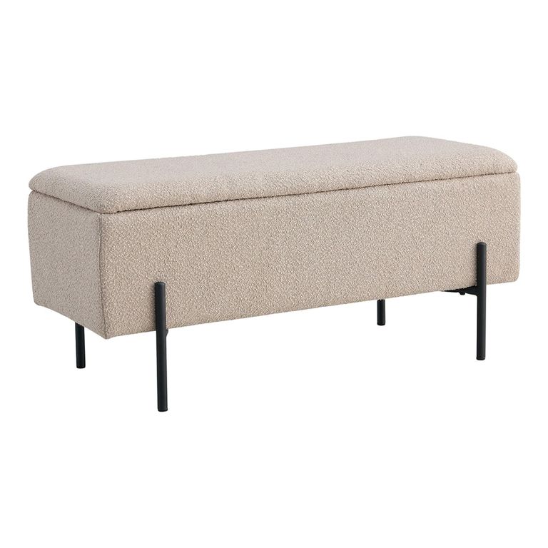 Watford Bench - Beige Boucle Fabric - Storage