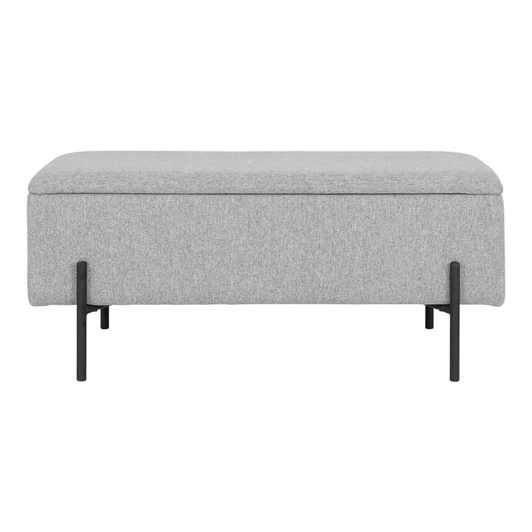 Watford Bench - Light Grey Fabric - Storage