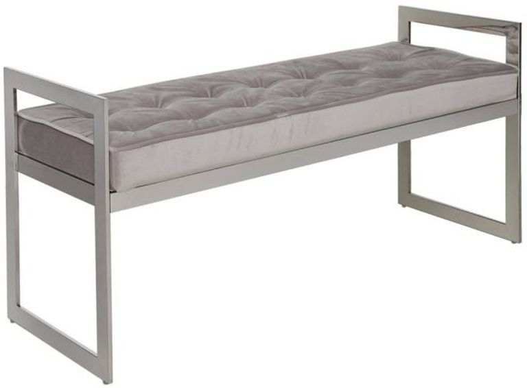Zenith - Bench - Grey Fabric and Chrome