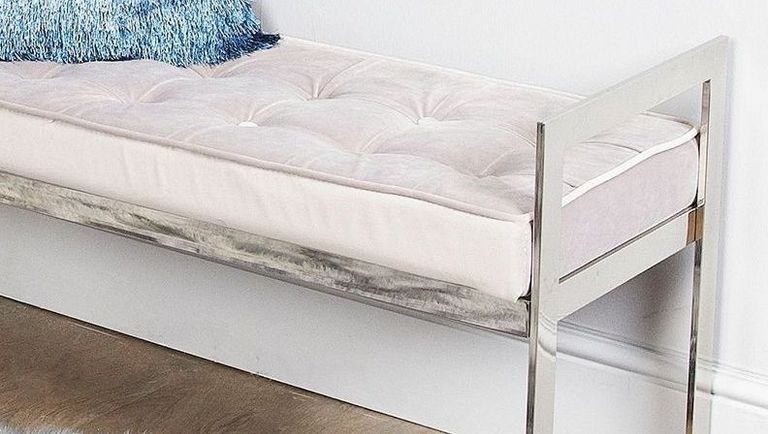 Zenith - Bench - Grey Fabric and Chrome