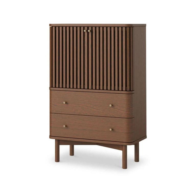 Soho Cabinet - 2 Door - Slatted - Dark Oak