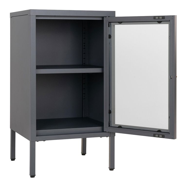 Dalby Cabinet - 1 Door - Narrow - Metal - Grey