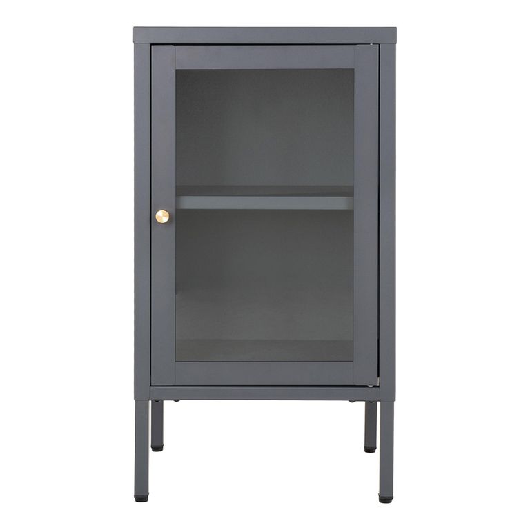 Dalby Cabinet - 1 Door - Narrow - Metal - Grey