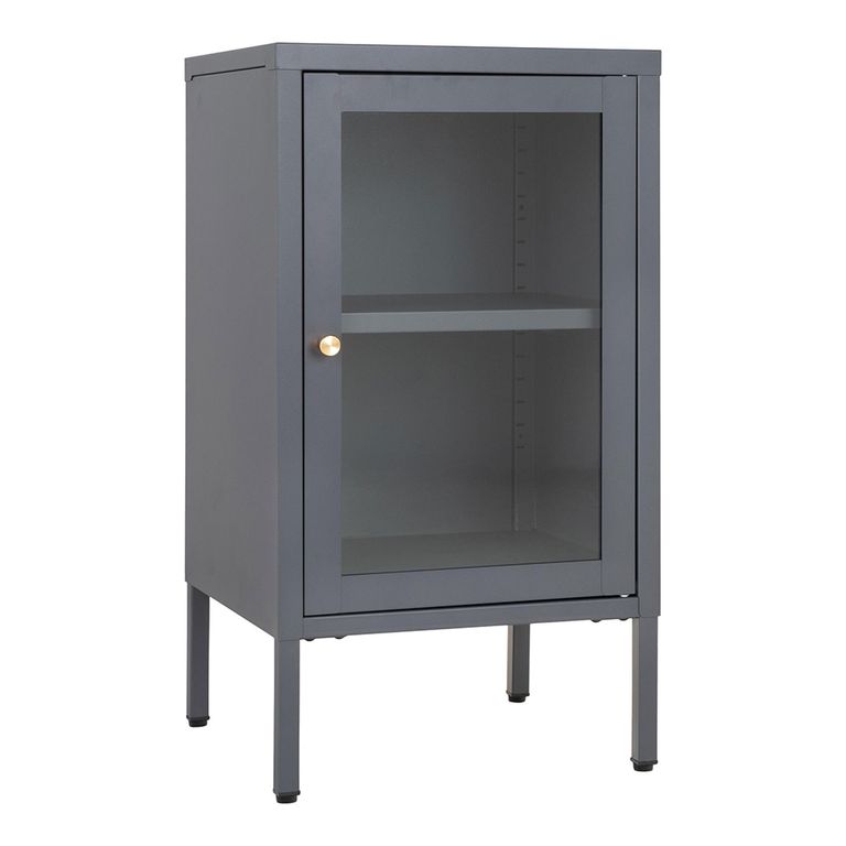 Dalby Cabinet - 1 Door - Narrow - Metal - Grey