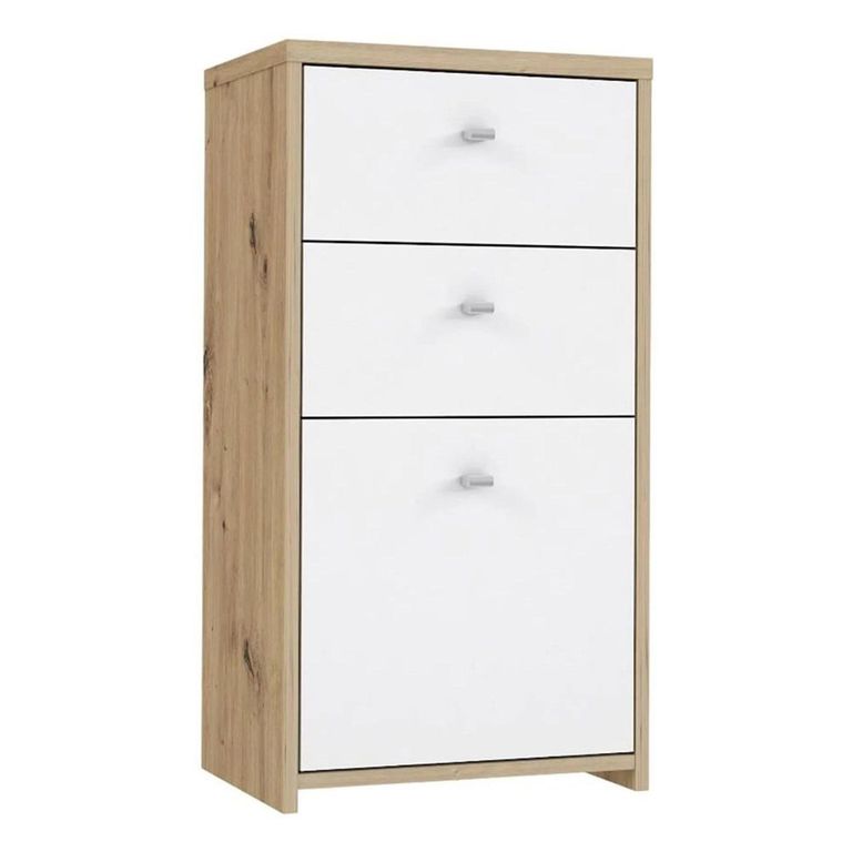 Best Cabinet - 1 Door - 2 Drawer - Oak and White