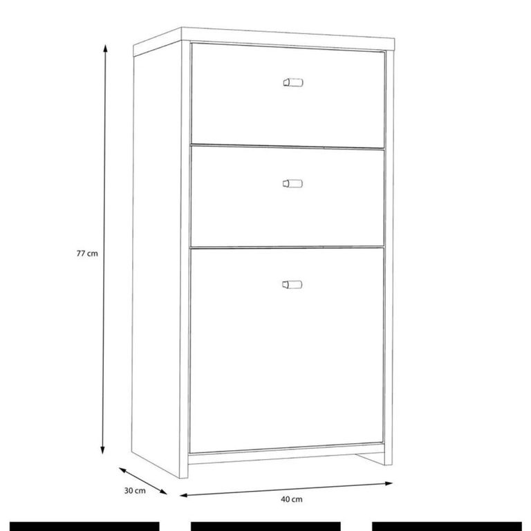 Best Cabinet - 1 Door - 2 Drawer - Oak and White