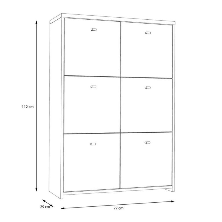 Best Hall Cabinet - 6 Door - Oak and White