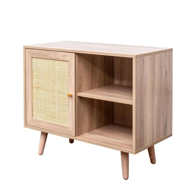 Ferrero Cabinet - 1 Door - Natural and Woven Rattan
