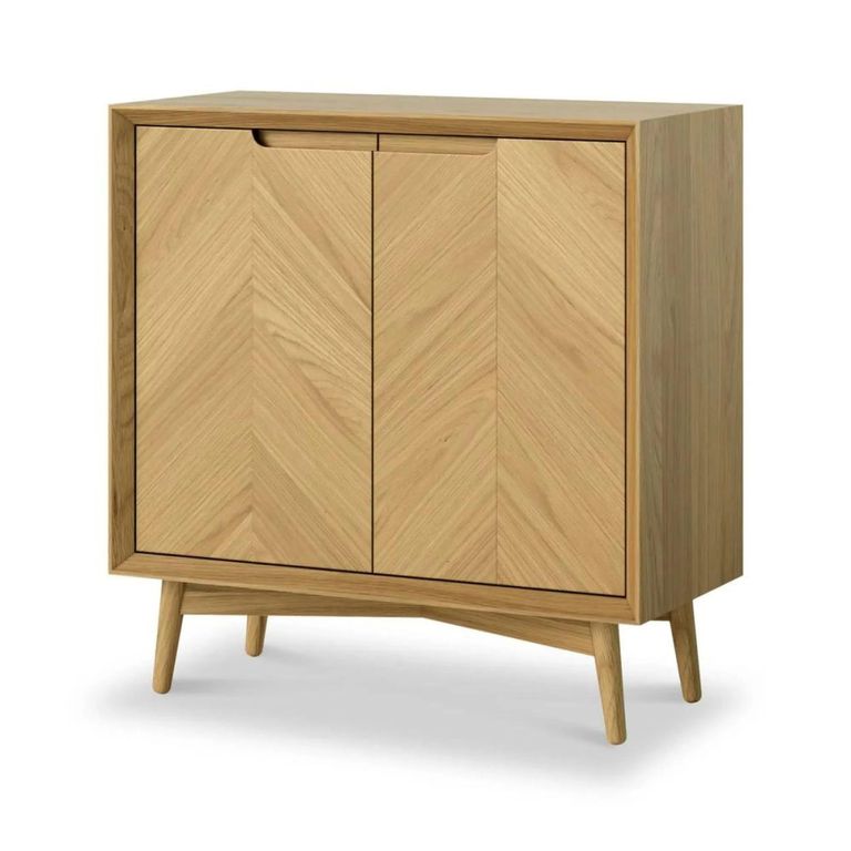 Valencia Herringbone Hall Cabinet - 2 Door - Oak