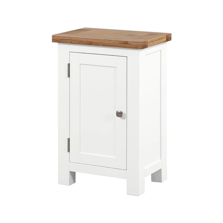 Lundy Small Hall Cabinet - 1 Door - White Painted