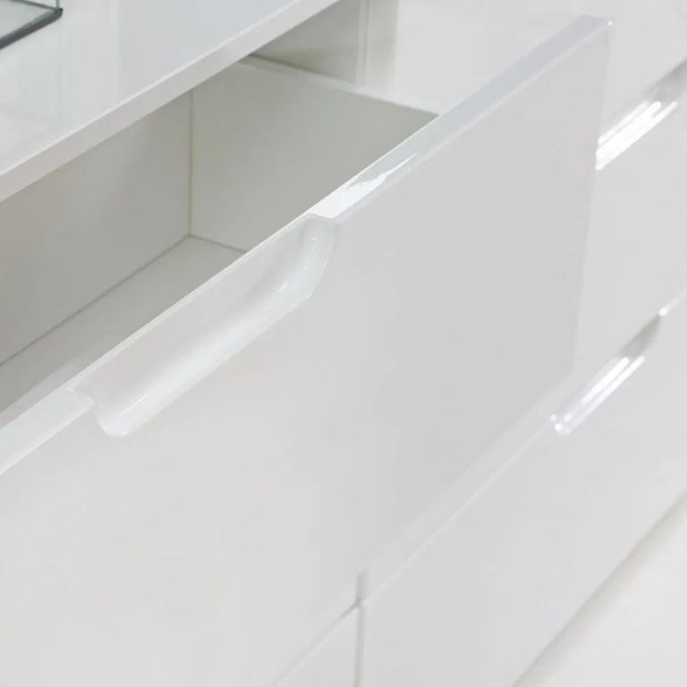 Sienna Cabinet - 1 Door - 4 Drawer - White Gloss