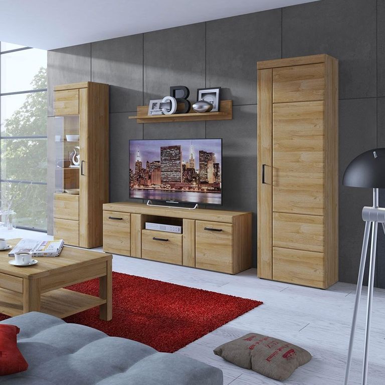Cortina Cabinet - Tall - RHF - Oak