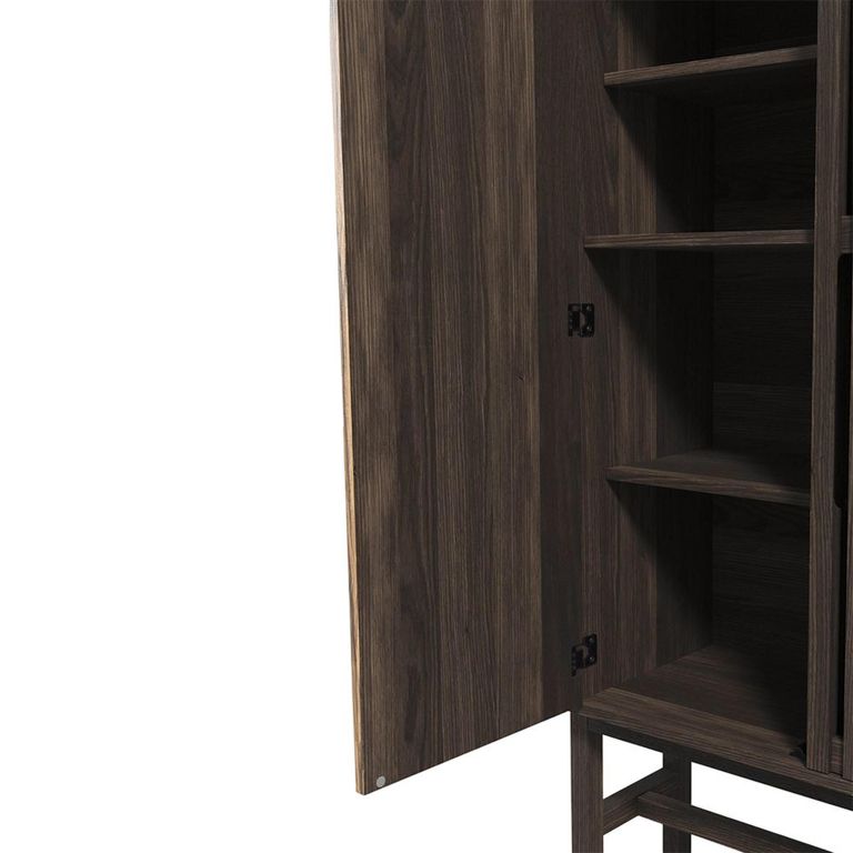 Abigail Ahern Batten Storage Unit - 2 Door - Tall - Zebrano Veneer