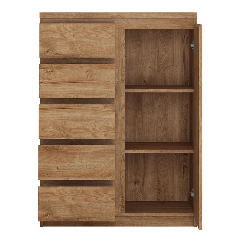 Fribo Cabinet - 1 Door - 5 Drawer - Oak