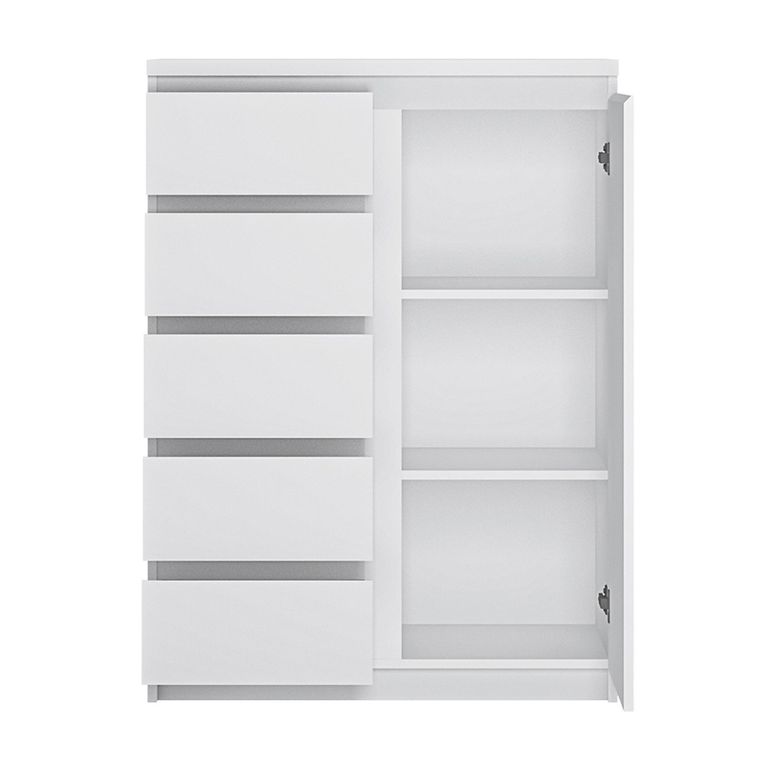 Fribo Cabinet - 1 Door - 5 Drawer - White