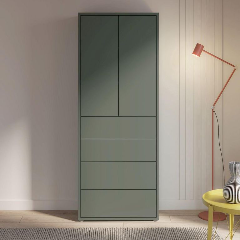 Alice Springs Storage Cabinet - 2 Door - 4 Drawer - Tall - Sage Green