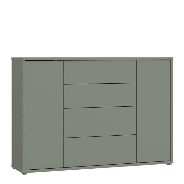 Alice Springs Hall Cabinet - 2 Door - 4 Drawer - Wide - Sage Green