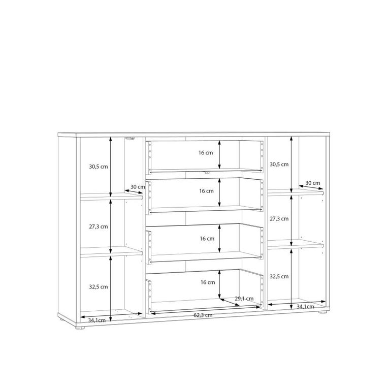 Alice Springs Hall Cabinet - 2 Door - 4 Drawer - Wide - Sand