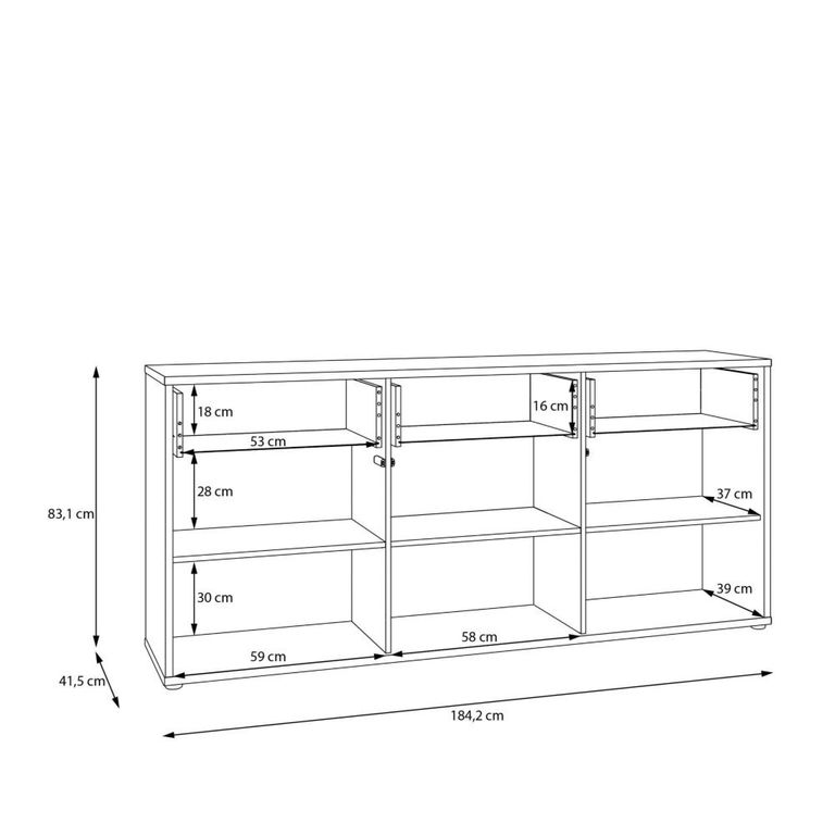 Alice Springs Hall Cabinet - 3 Door - 3 Drawer - Sand