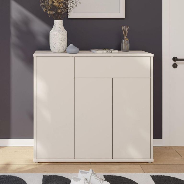 Alice Springs Storage Cabinet - 3 Door - 1 Drawer - Sand