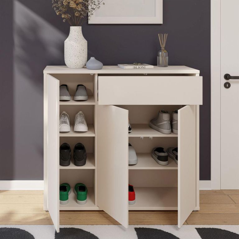 Alice Springs Storage Cabinet - 3 Door - 1 Drawer - Sand