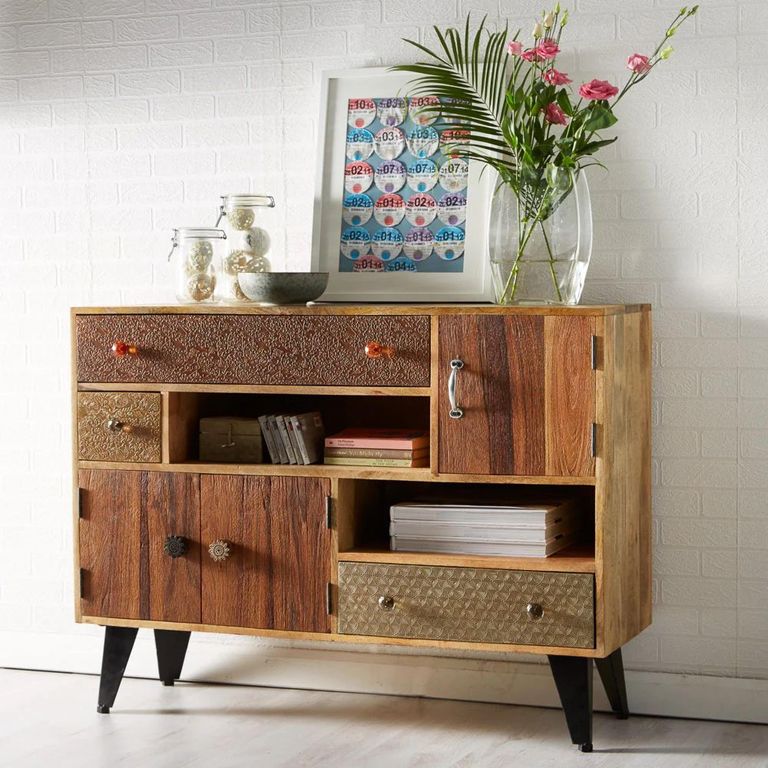 Sorio Storage Cabinet - 3 Door 3 Drawer - Reclaimed Wood