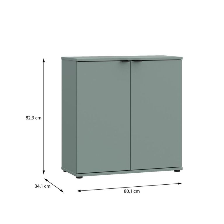 Ganymede Hall Cabinet - 2 Door - Sage Green